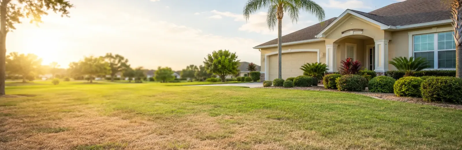 yard with brown spots