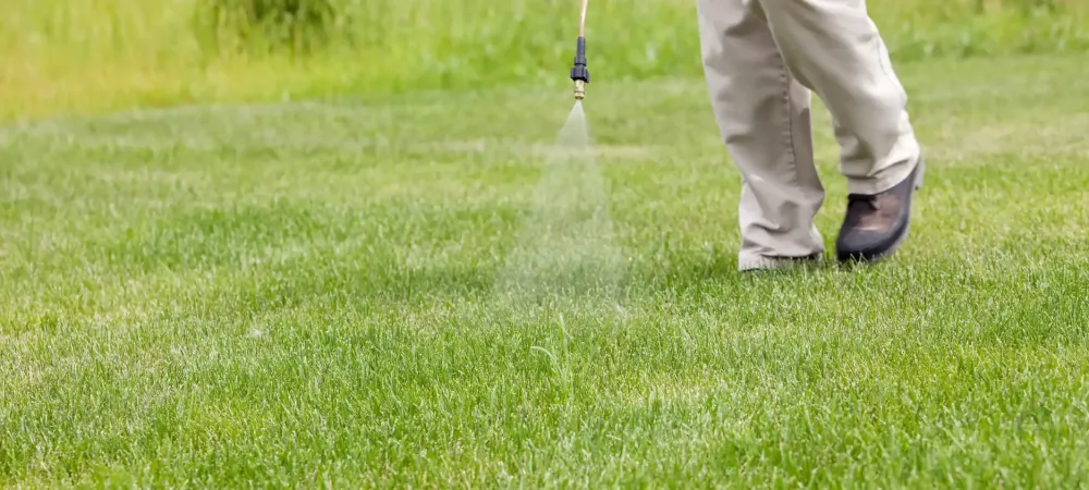 tech spraying grass