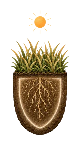an illustration of grass root system